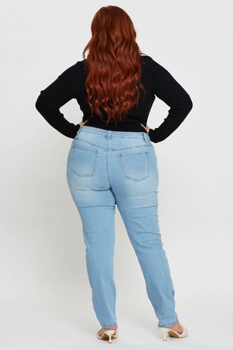 Comfort Stretch Technology Blue Denim Jeggings High Rise Skinny