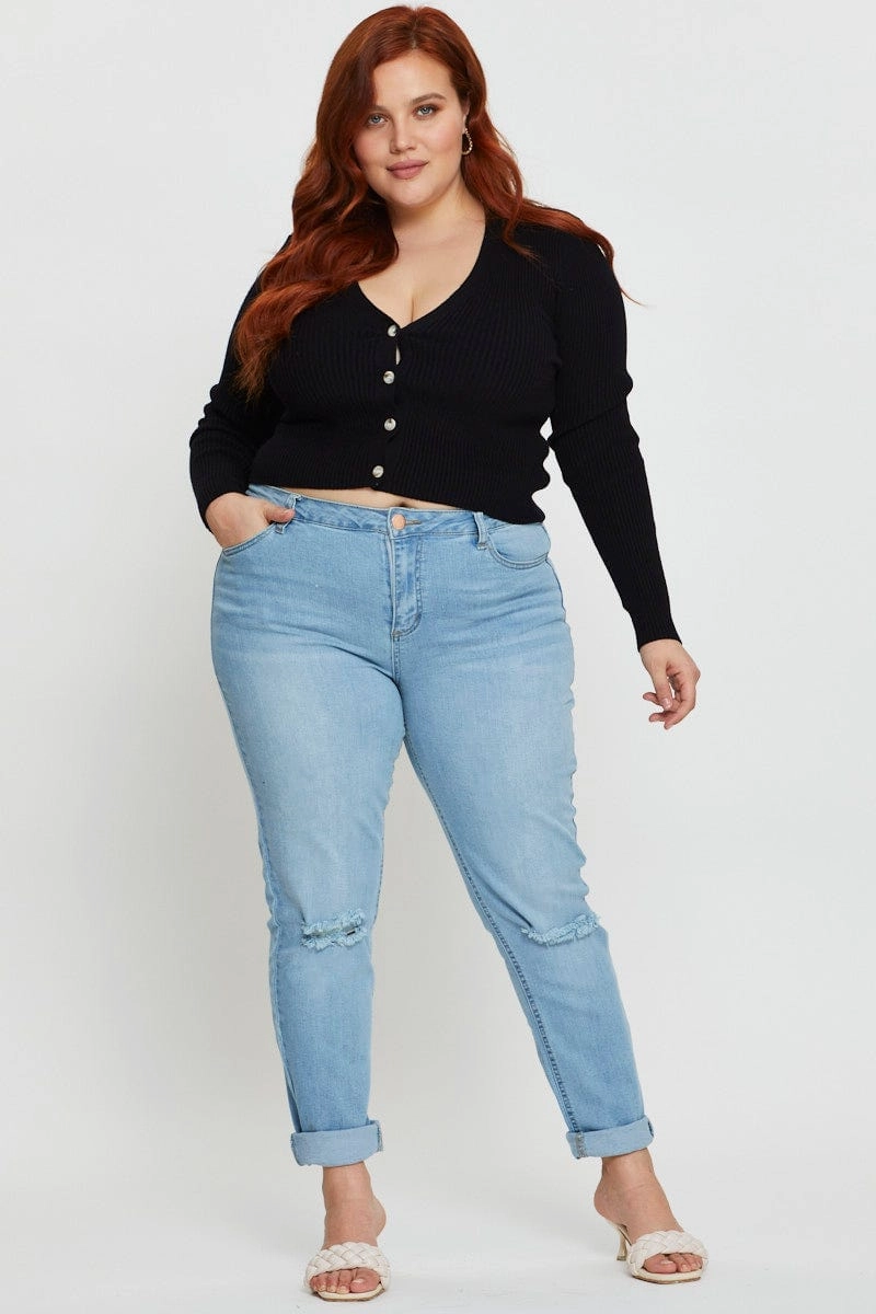 Premium Look Blue Denim Jeggings High Rise Skinny