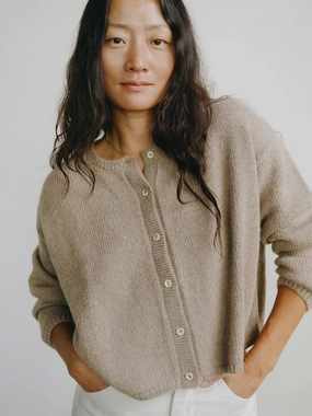 Everyday Cardigan, Baby Alpaca, Brush Minimal Staple
