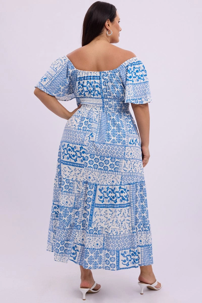 Grace Color White Boho Maxi Dress Short Sleeve Ruched Bust Linen Blend