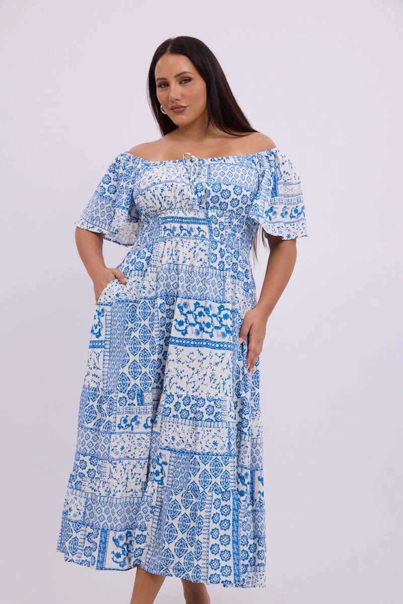 Urban Style Flattering Style Fit White Boho Maxi Dress Short Sleeve Ruched Bust Linen Blend