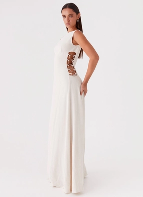 All Day Ready Catherine Linen Maxi Dress - Oatmeal