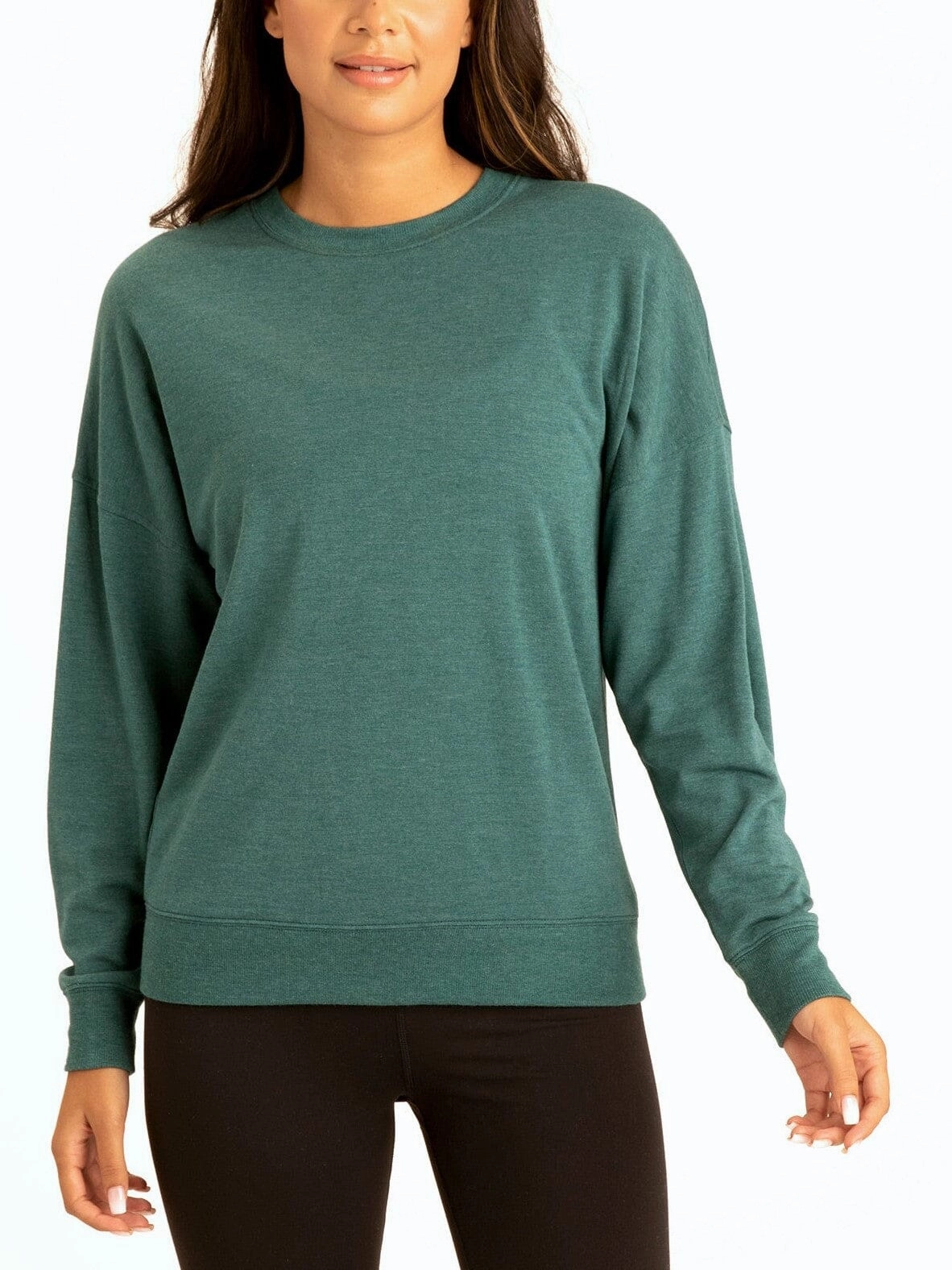 High Neck Cathy Boyfriend Feather Fleece Pullover