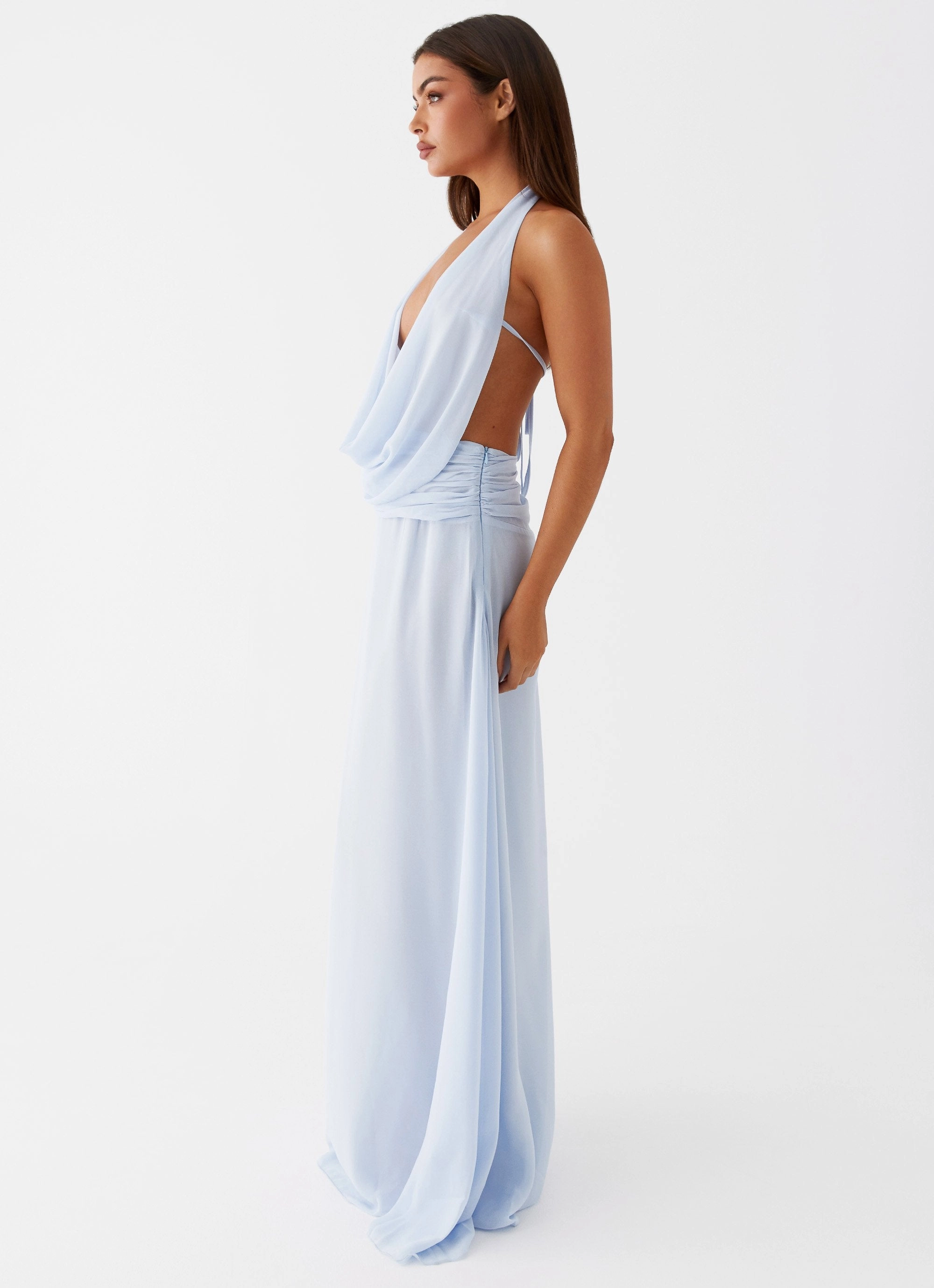 Elysia Chiffon Maxi Dress - Baby Blue Body Safe