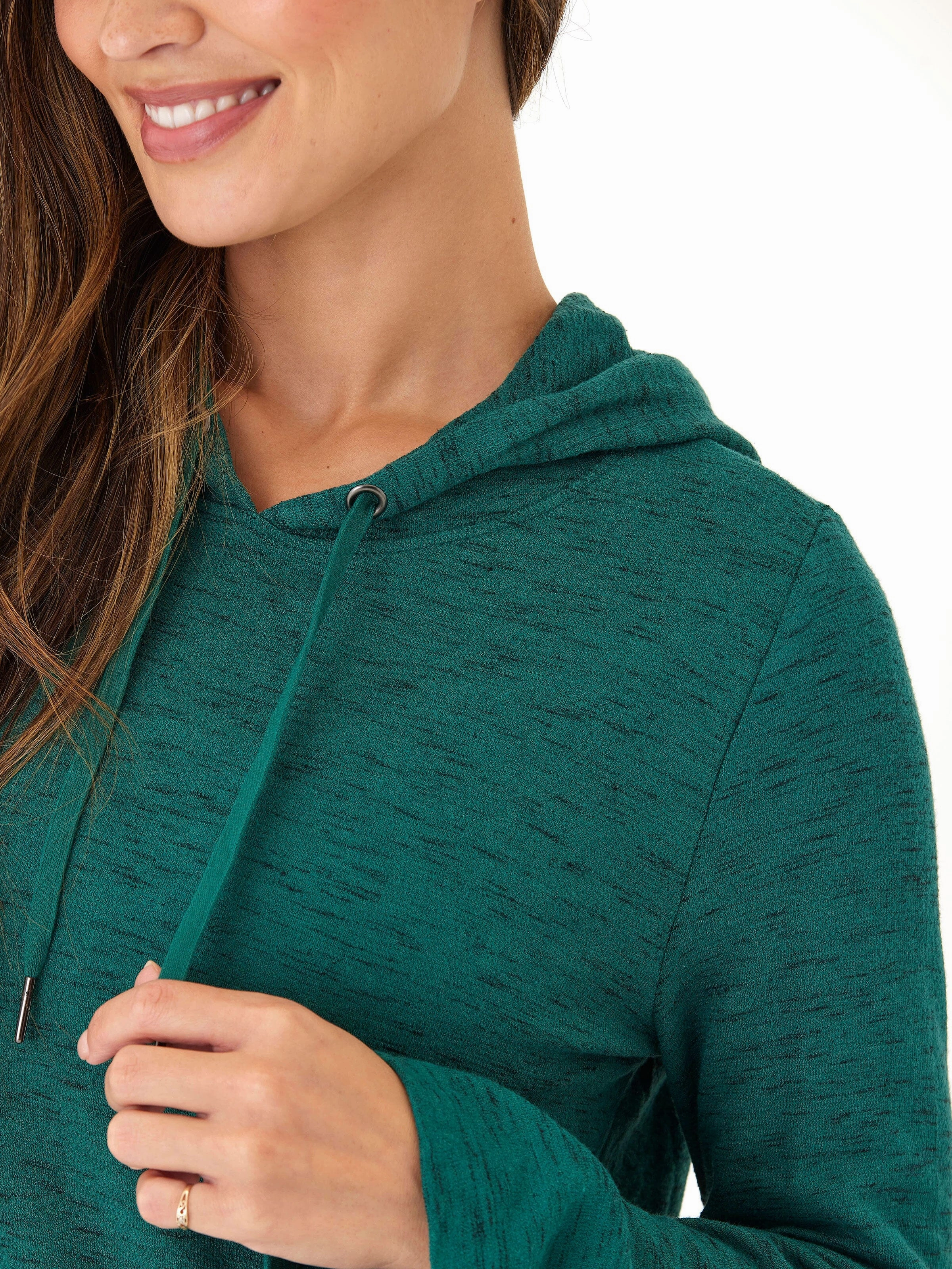 Celinne Rhythm Slub Hoodie No Collar Convertible Silhouette