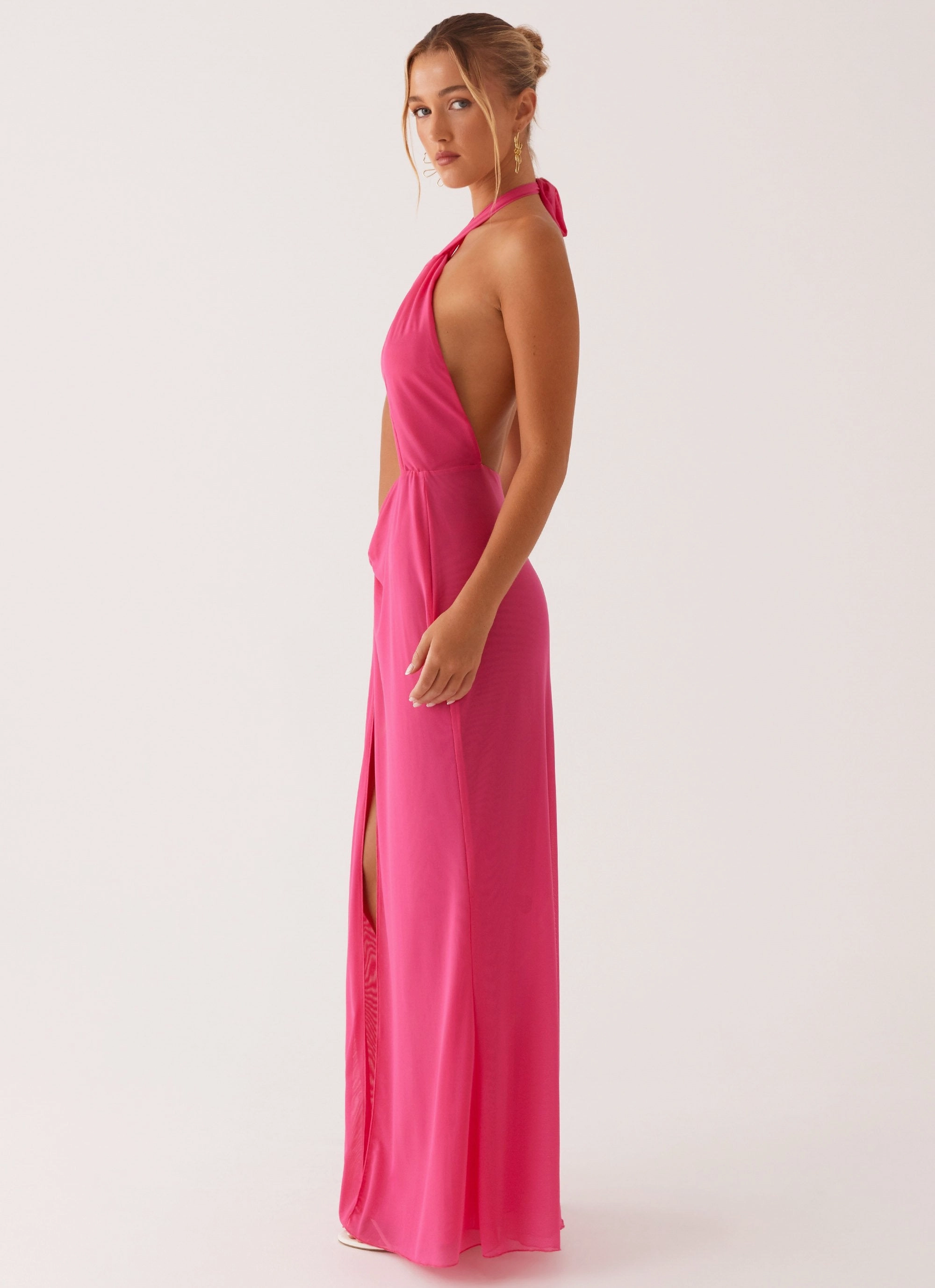 Centre Stage Maxi Dress - Pink Comfort Waist Fit