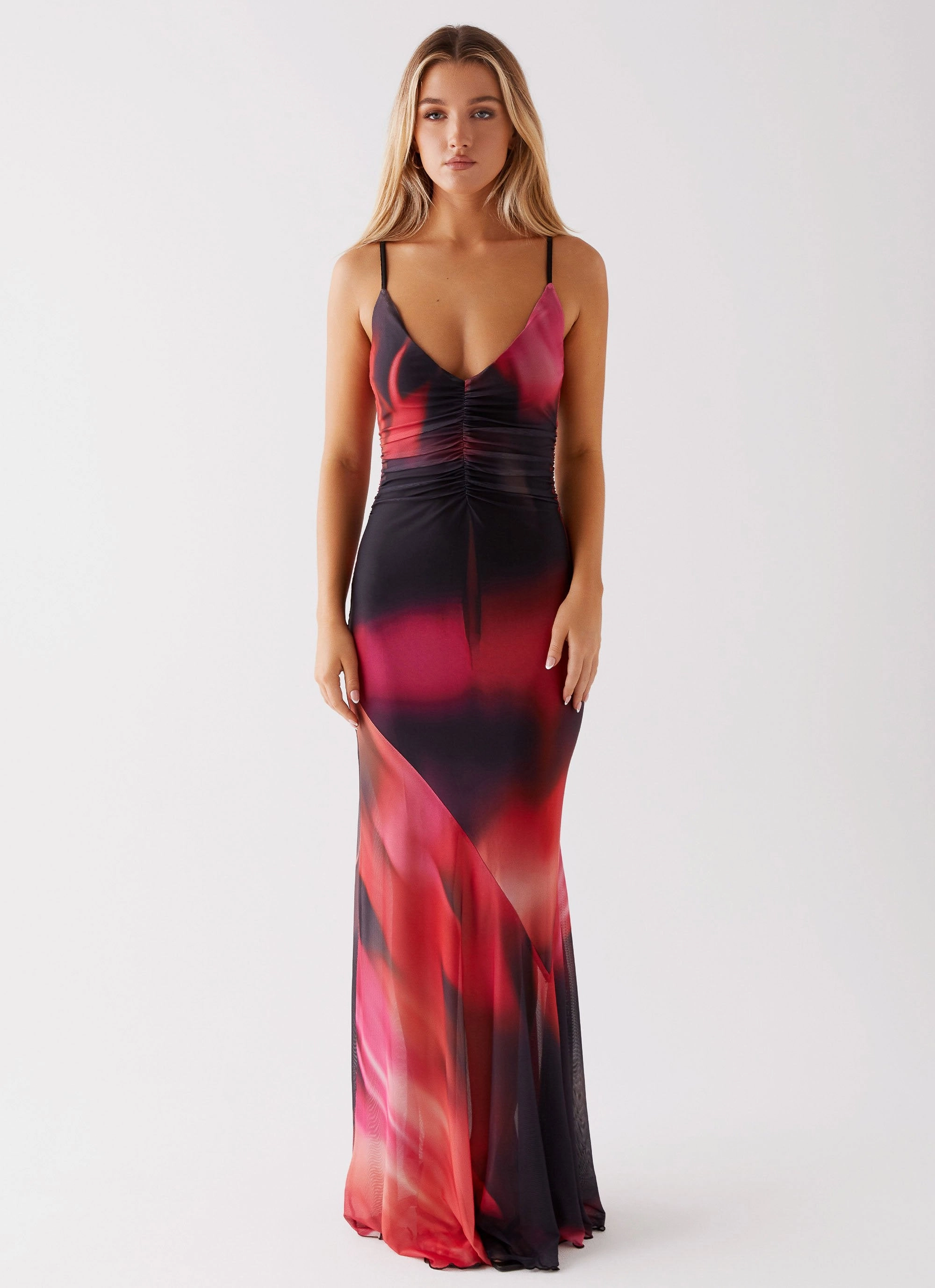 Charley Maxi Dress - Pink Print Comfy Yet Stylish Sweetheart Cut