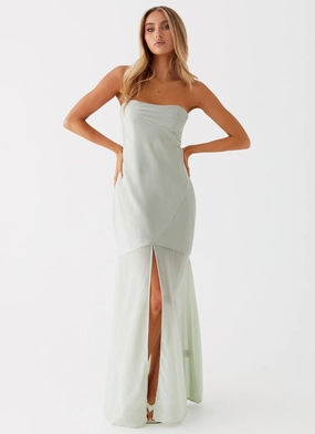 Shimmer-Finish Brea Maxi Dress - Sage
