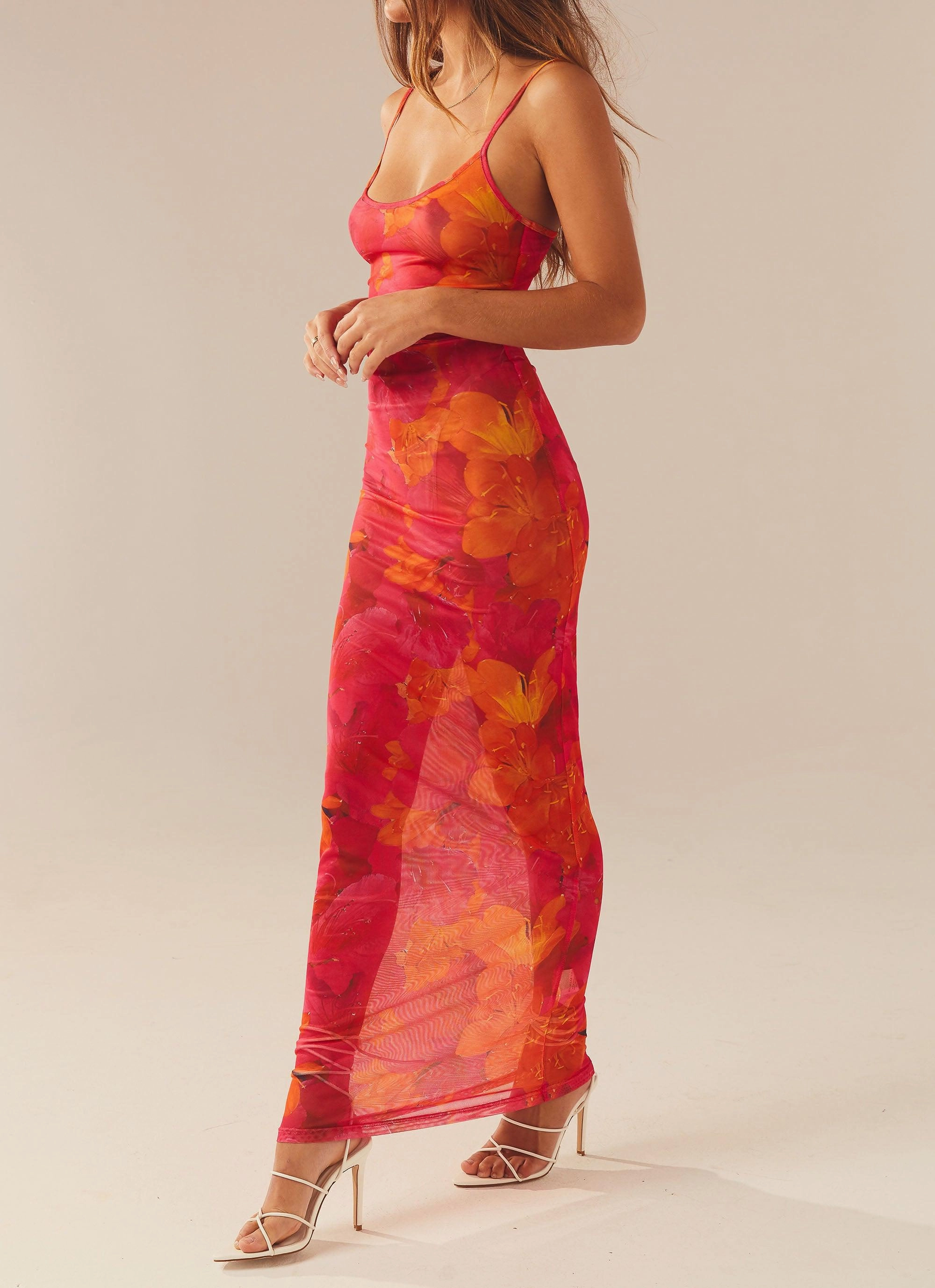 Trendy And Comfortable Contemporary Vibe Love On The Run Maxi Dress - Floral Sun