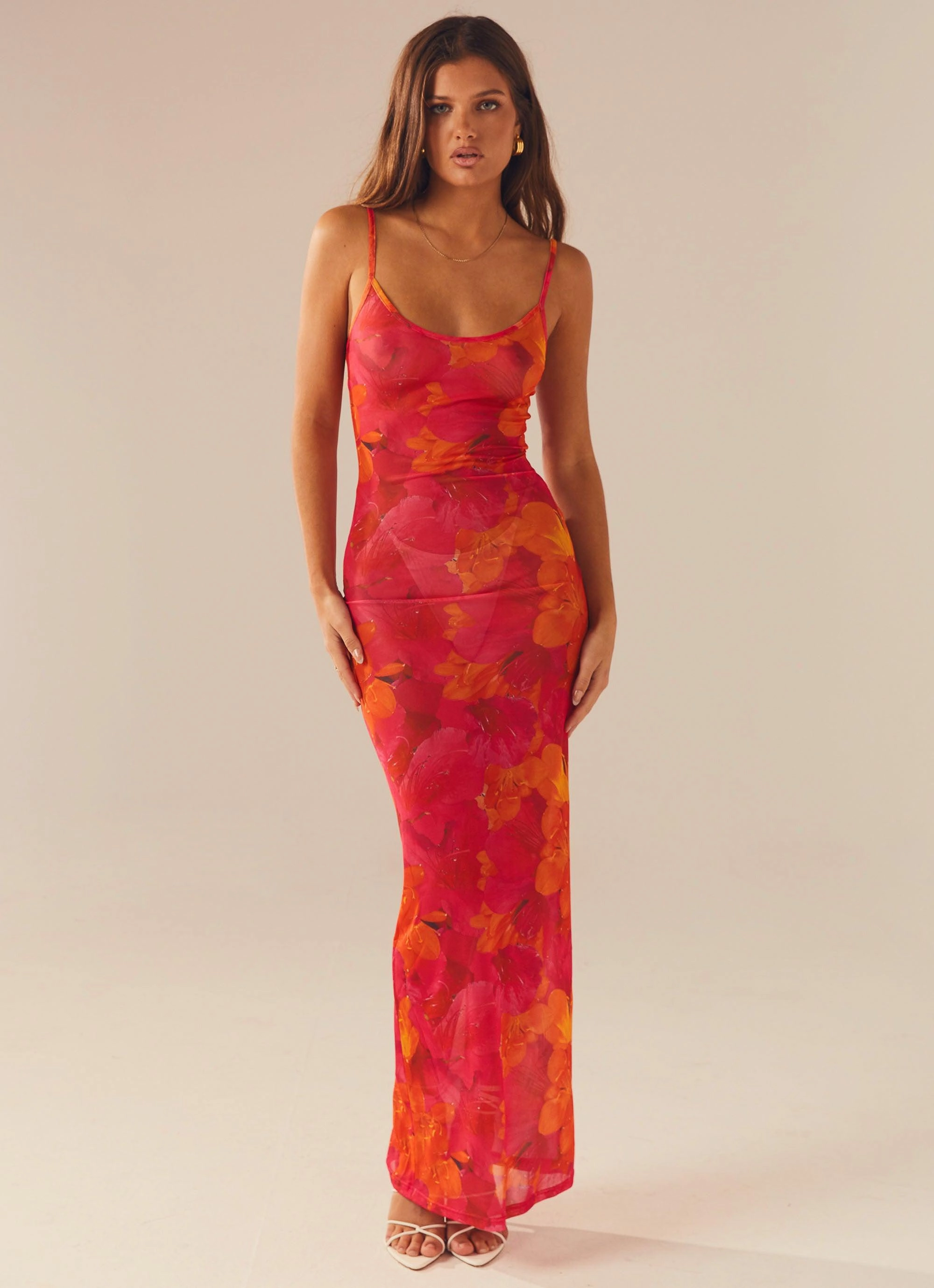 Sheer Look Airy Movement Love On The Run Maxi Dress - Floral Sun