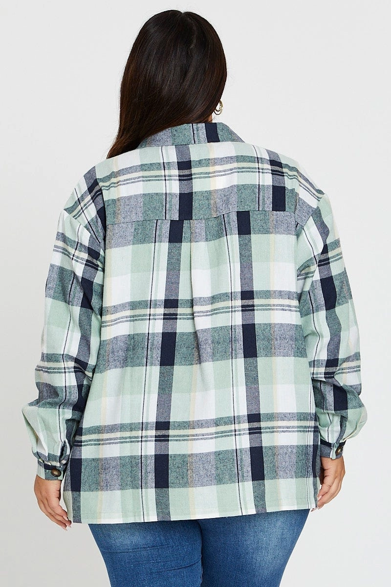 Check Long Sleeve Shirt Winter Layering