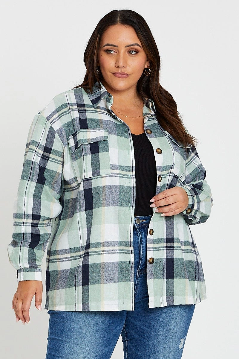 Check Long Sleeve Shirt Wrinkle Free Care