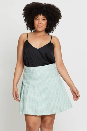 light texture Check Mini Tennis Skirt Pleated