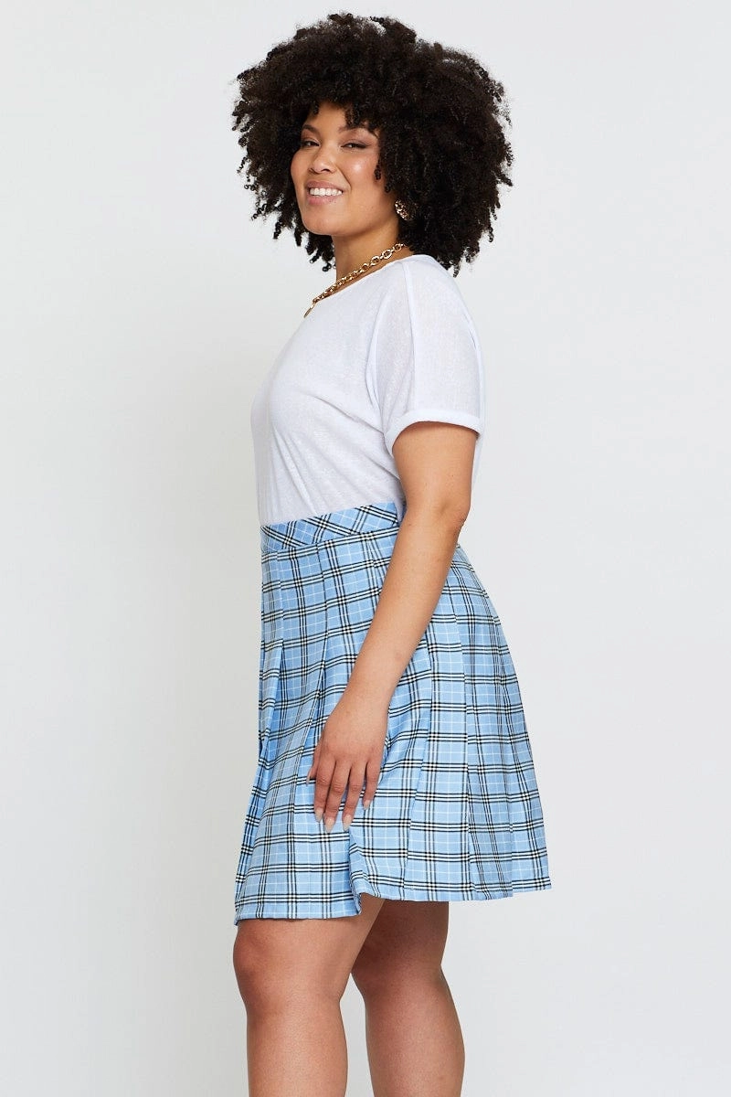 Check Mini Tennis Skirt Pleated Elevated Casual