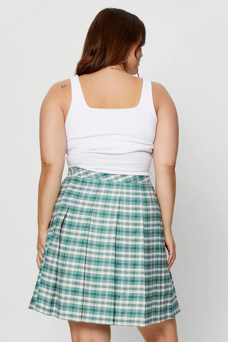 Check Mini Tennis Skirt Pleated Clean Outfit