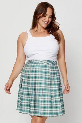 Moisture Wicking Textile Foldable Packability Check Mini Tennis Skirt Pleated