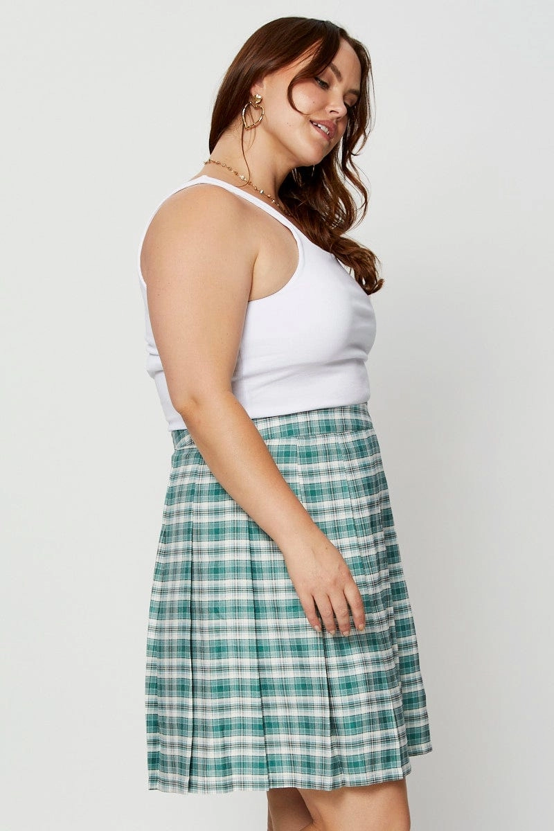 Date night Smooth Motion Check Mini Tennis Skirt Pleated