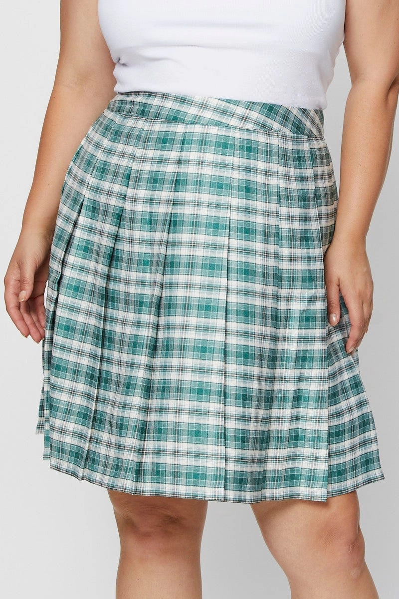 Elegant Texture Breezy Look Check Mini Tennis Skirt Pleated