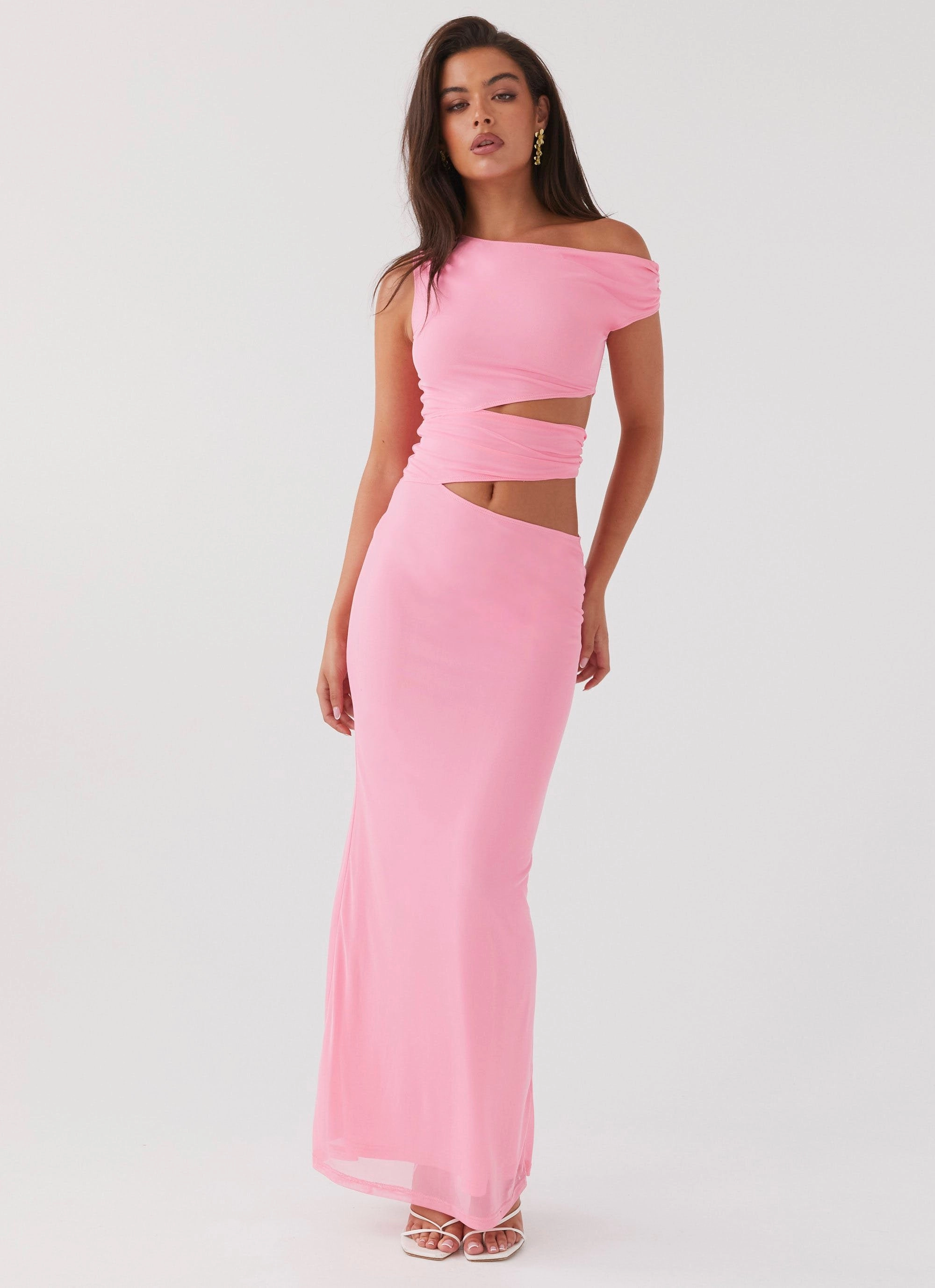 Margot One Shoulder Maxi Dress - Candy Artistic Edge Saturated Hue