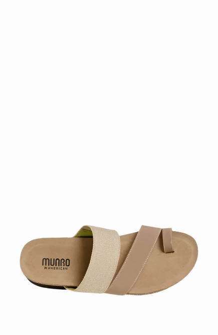 Munro Women's Aries Comfortable Sandal - Natural Fabric Supportive Walk