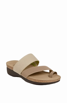 Munro Women's Aries Comfortable Sandal - Natural Fabric Sleek Flip-flops