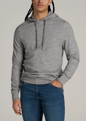 Sunwashed Slub Pullover Men's Tall Hoodie in Heathered Grey shoe accents Comfy Wearable