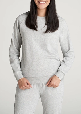 Custom made product budget friendly Wearever French Terry Women's Tall Crewneck Sweatshirt in Grey Mix