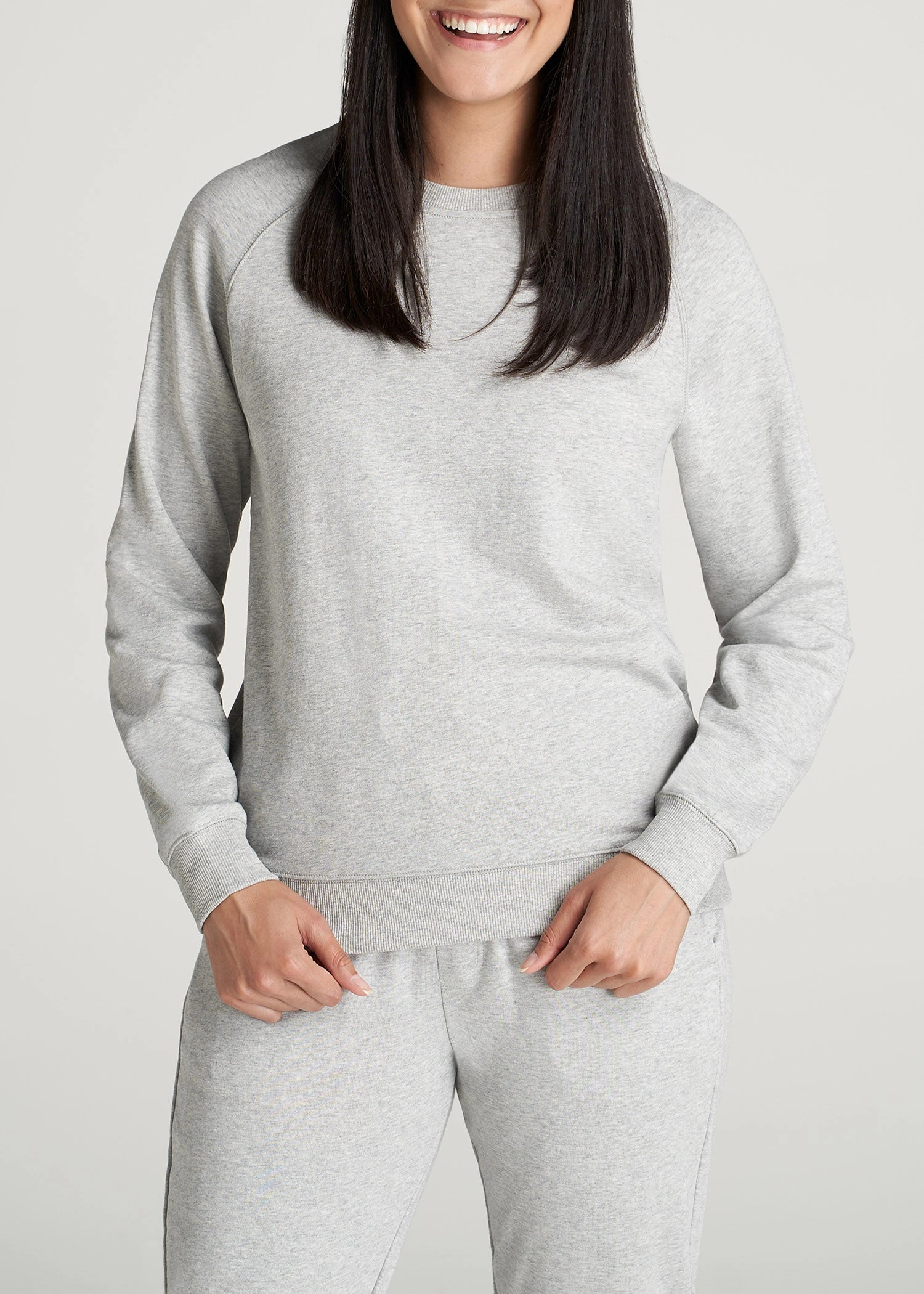 Wearever French Terry Women's Tall Crewneck Sweatshirt in Grey Mix label accents