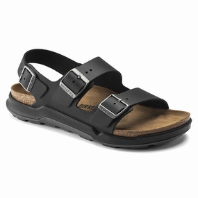 Long Hour Breathable Lining Birkenstock Men's Milano Crosstown - Black Oiled Leather
