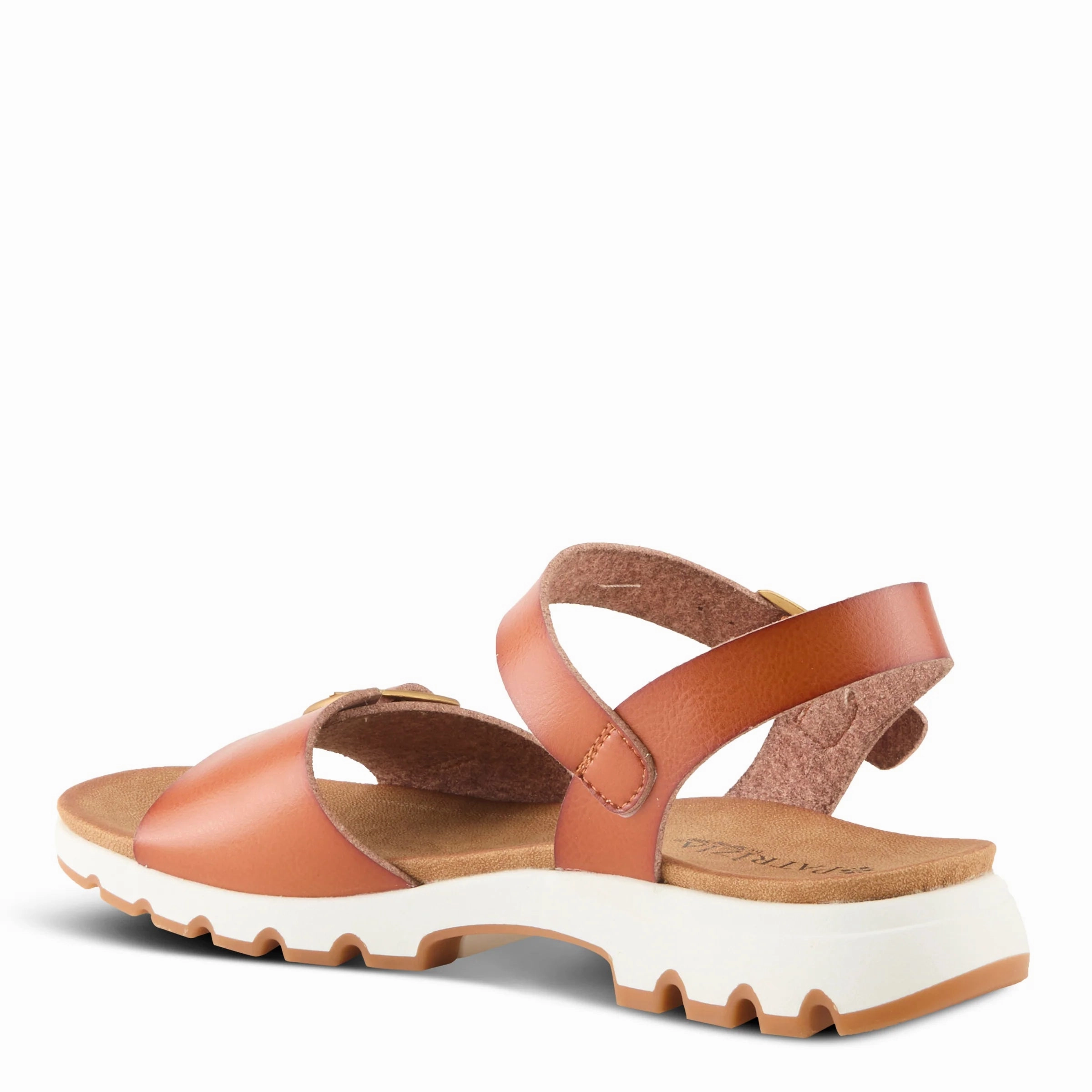 Patrizia by Spring Step Women's Bunch Ankle Strap Sandal - Cognac Unwind Walk