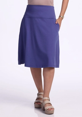 High Waist Marilyn Flowy Midi Skirt ? Final Sale Deals! - Ink Blue