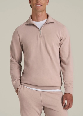 Wearever 2.0 French Terry Quarter-Zip Tall Men's Sweatshirt in Desert Rose product gym ready performance Trendy Outerwear