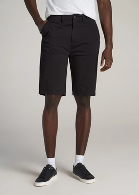 Chino Shorts for Tall Men in Black Earth Tones