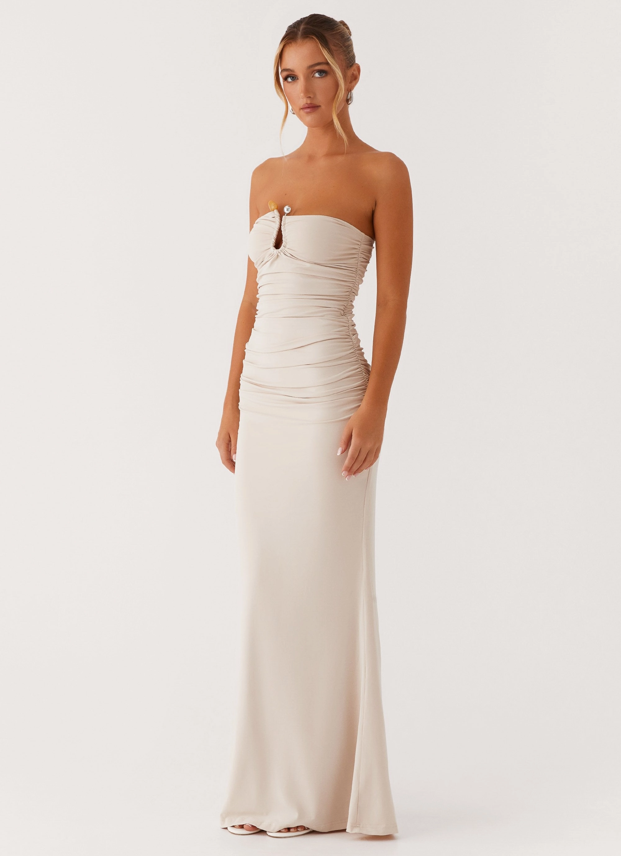 Mermaid-Hem Confident Mood Rudy Maxi Dress - Ivory