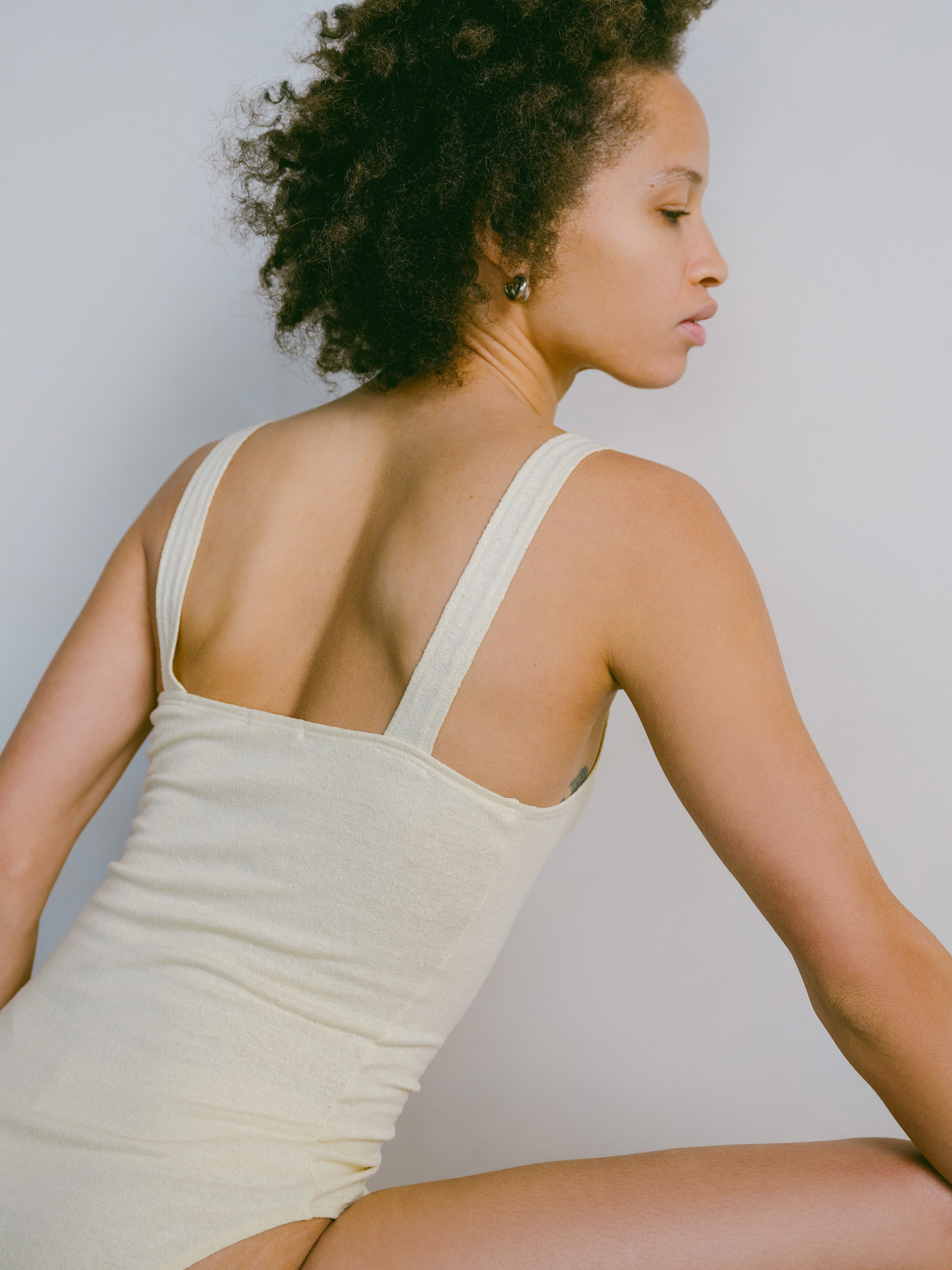Christy Bodysuit, Regen Silk Noil Jersey, Butter StretchFabric Quick Dry Performance