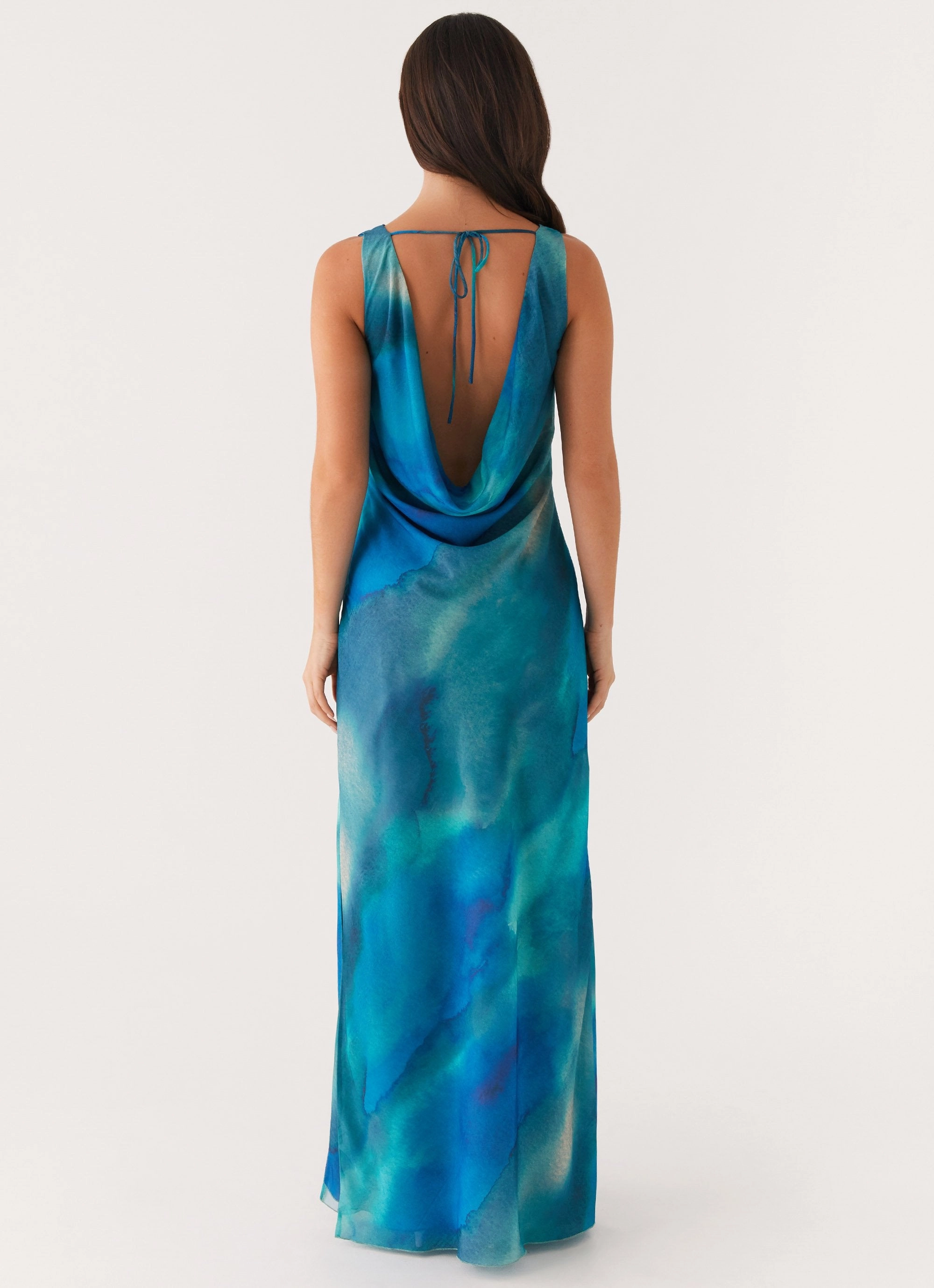 Carelle Maxi Dress - Blue Tie Dye Knit Warm