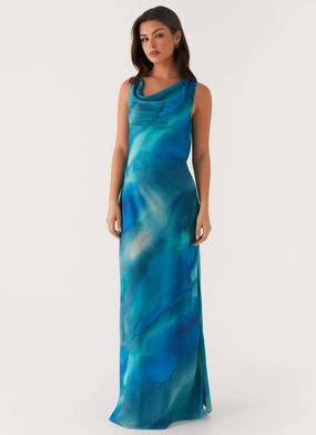 Carelle Maxi Dress - Blue Tie Dye Comfort Layer Easy Comfort Look