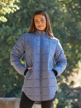 Azima Packable Long Puffer Jacket Slim Tailored