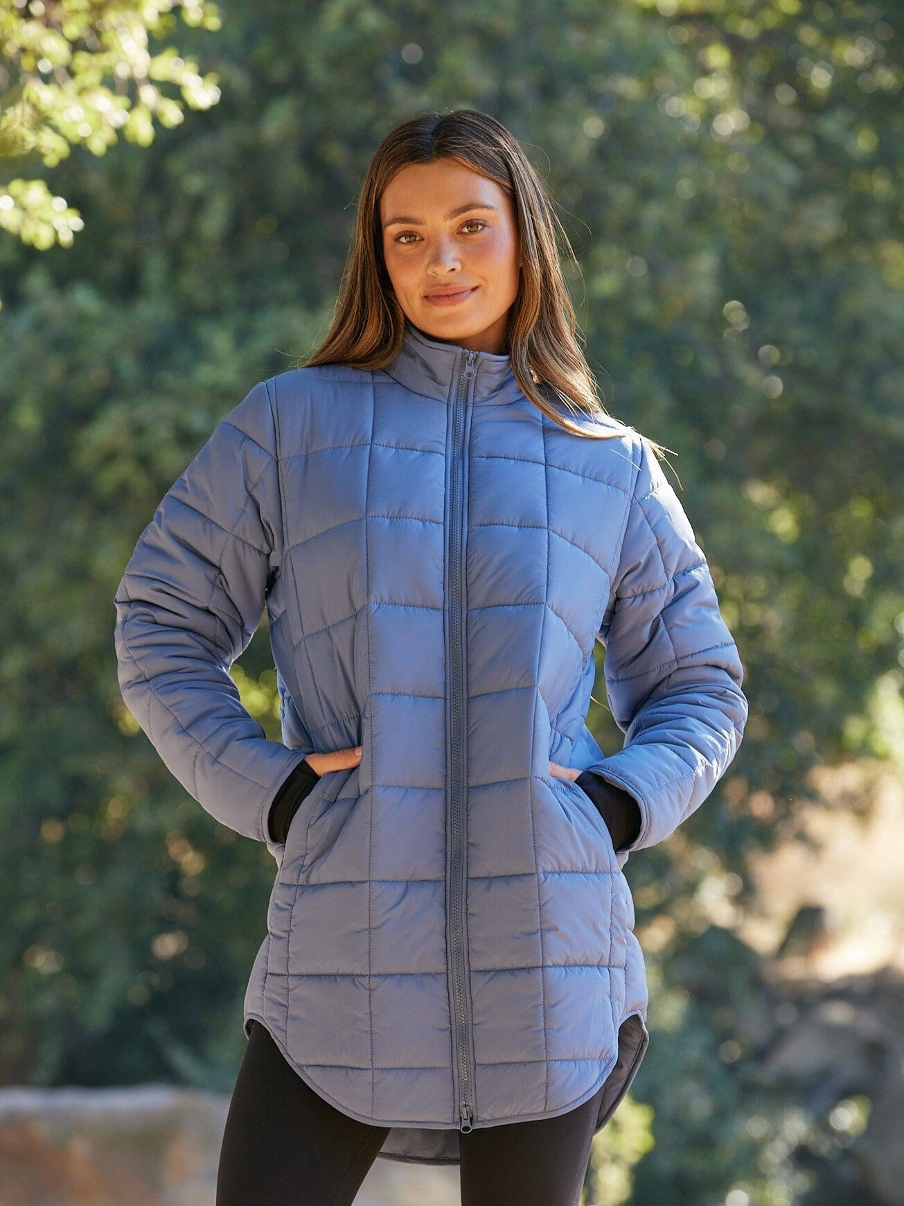 Azima Packable Long Puffer Jacket Slim Tailored