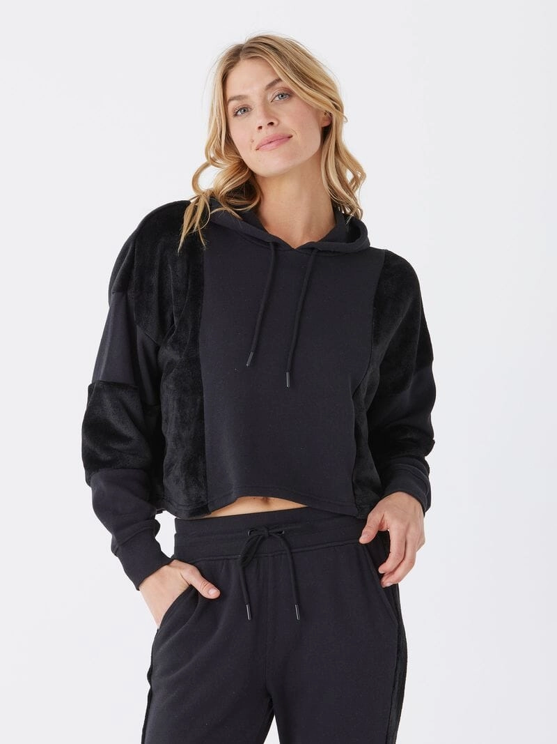 Clarabelle Fleece Sherpa Pullover Hoodie Flexible Daily Fit Stain Resistant Material