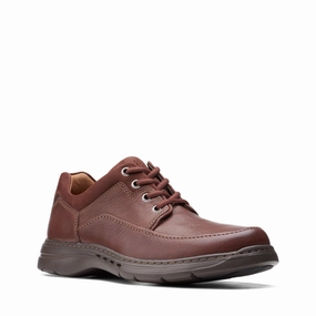 Clarks Men's Un Brawley Lace Leather Shoe - Mahogany Pet Walk