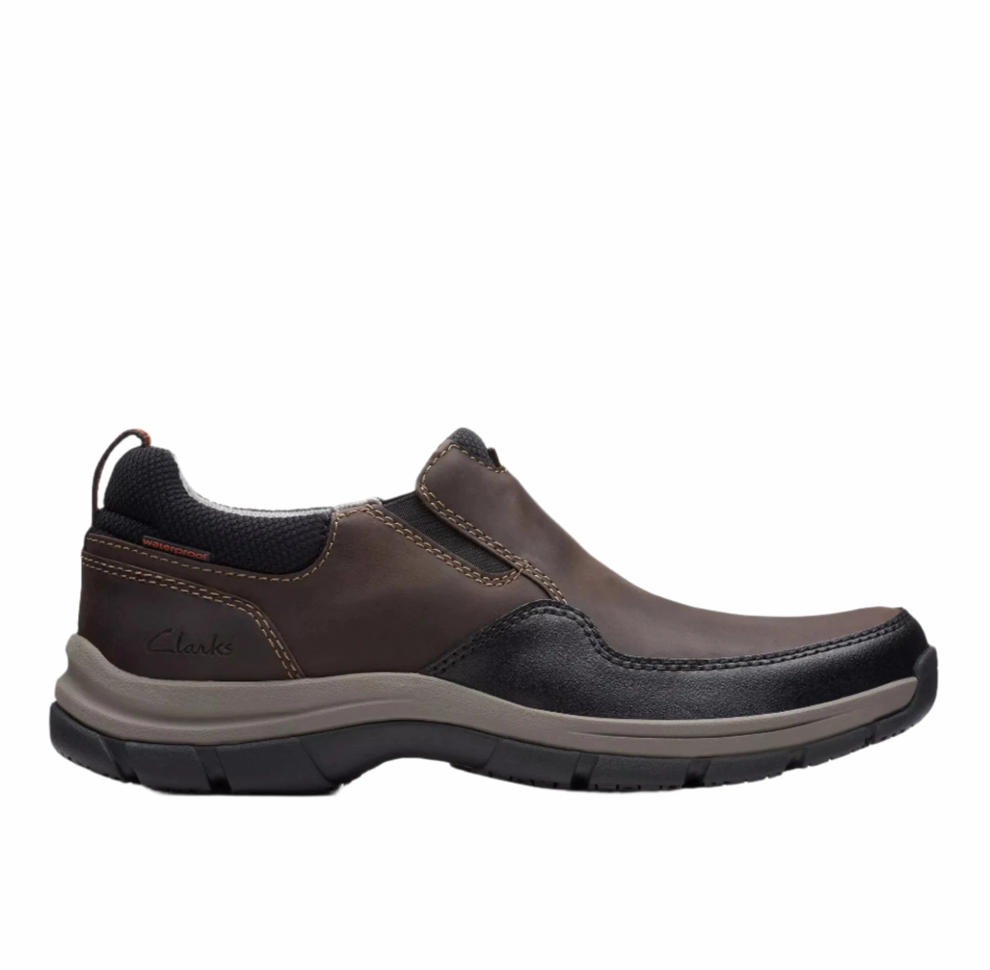 Clarks Men's Walpath Waterproof Step Slip-On - Dark Brown Traction Control Natural Feel