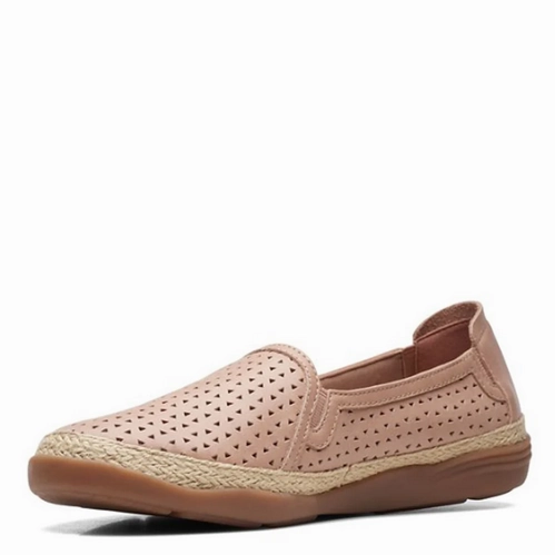 Indoor Step Clarks Women's Elaina Ruby Slip-On Flats - Warm Beige