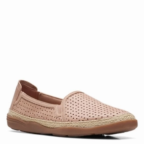 Resort Ready Clarks Women's Elaina Ruby Slip-On Flats - Warm Beige