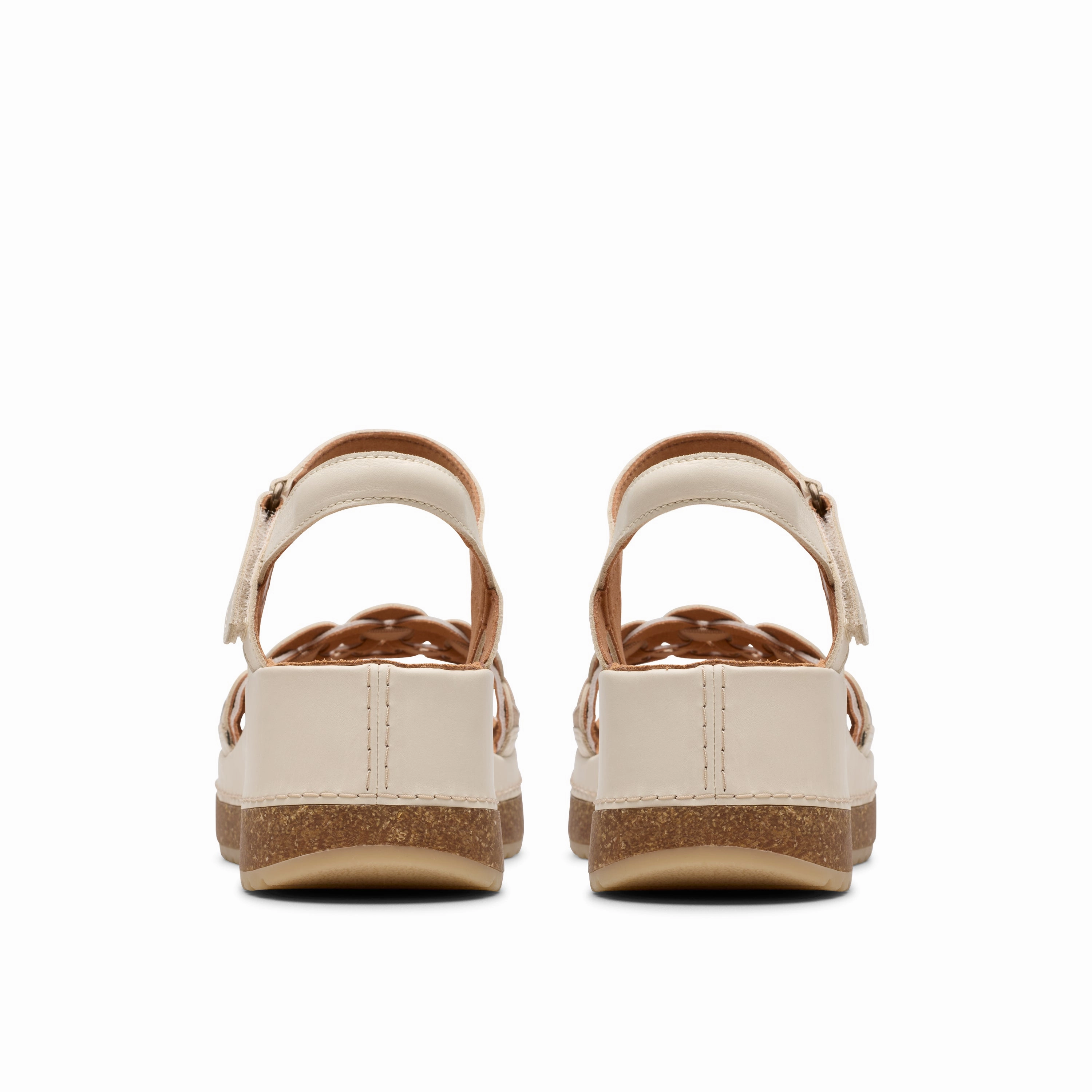 Clarks Women's Kassanda Bar Wedge Sandal - Creme Multi Relax Vibe