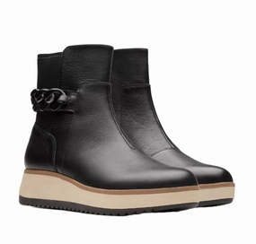 Clarks Women's Zylah Rose Boot - Black Comfort Fit