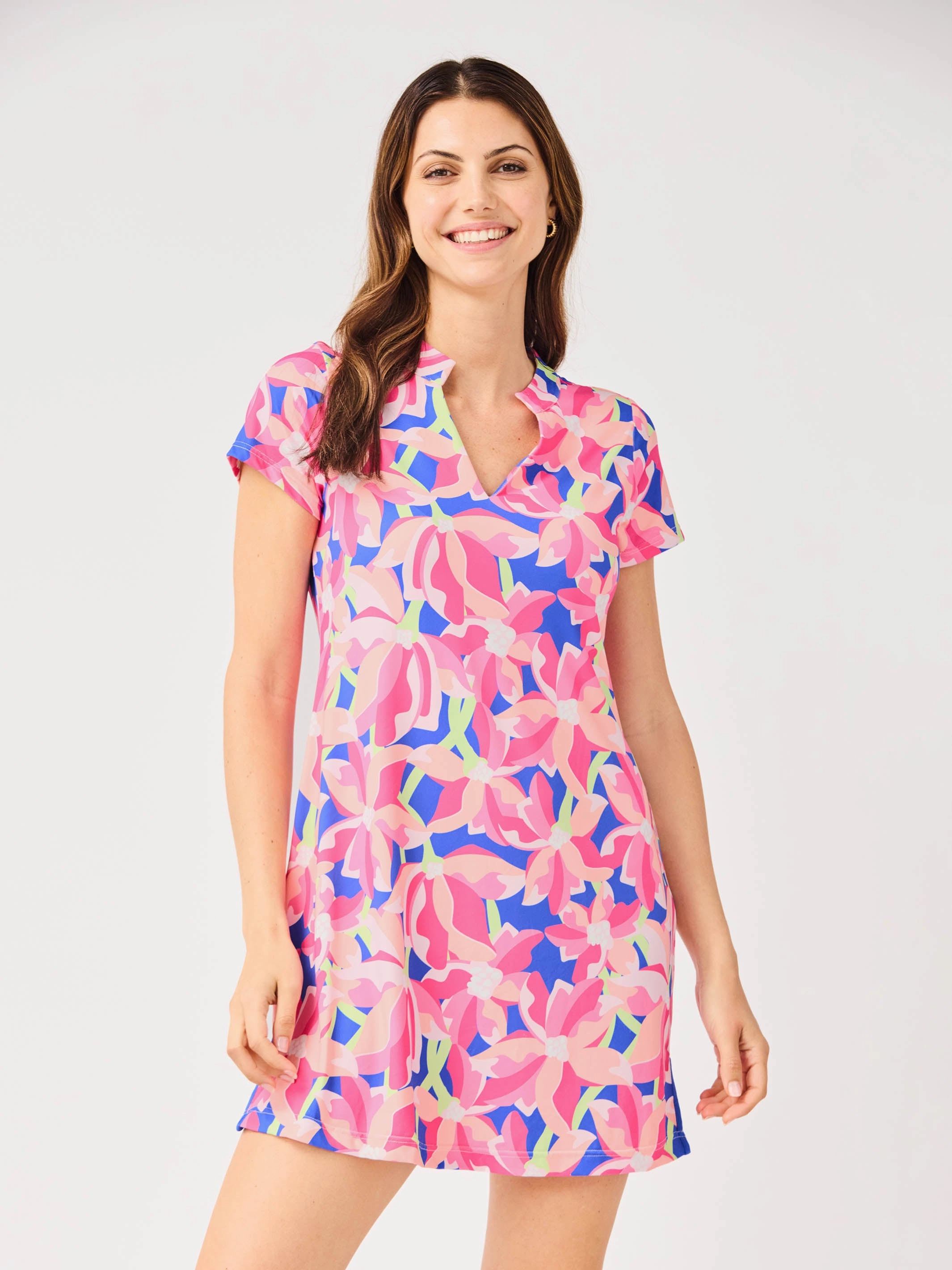 Relax Style Smart Fabric FINAL SALE - Montauk Dress | Botanical Bliss Blue