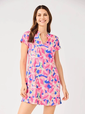 Relax Style Smart Fabric FINAL SALE - Montauk Dress | Botanical Bliss Blue