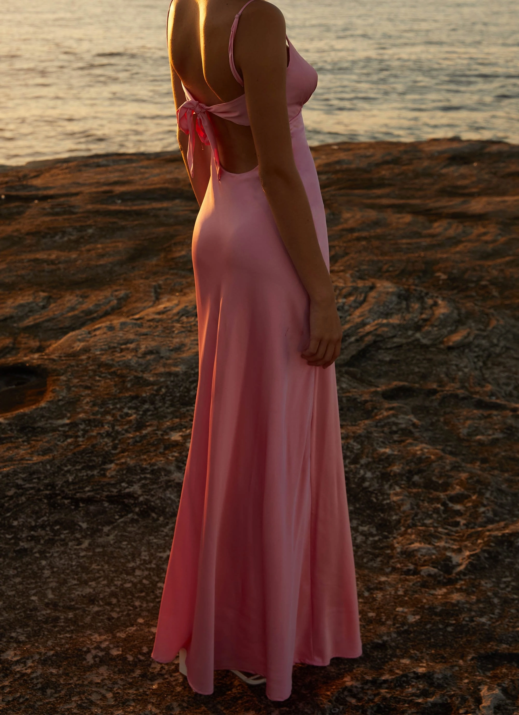 Quick Fit Trend-Inspired Flora Satin Maxi Dress - Candy