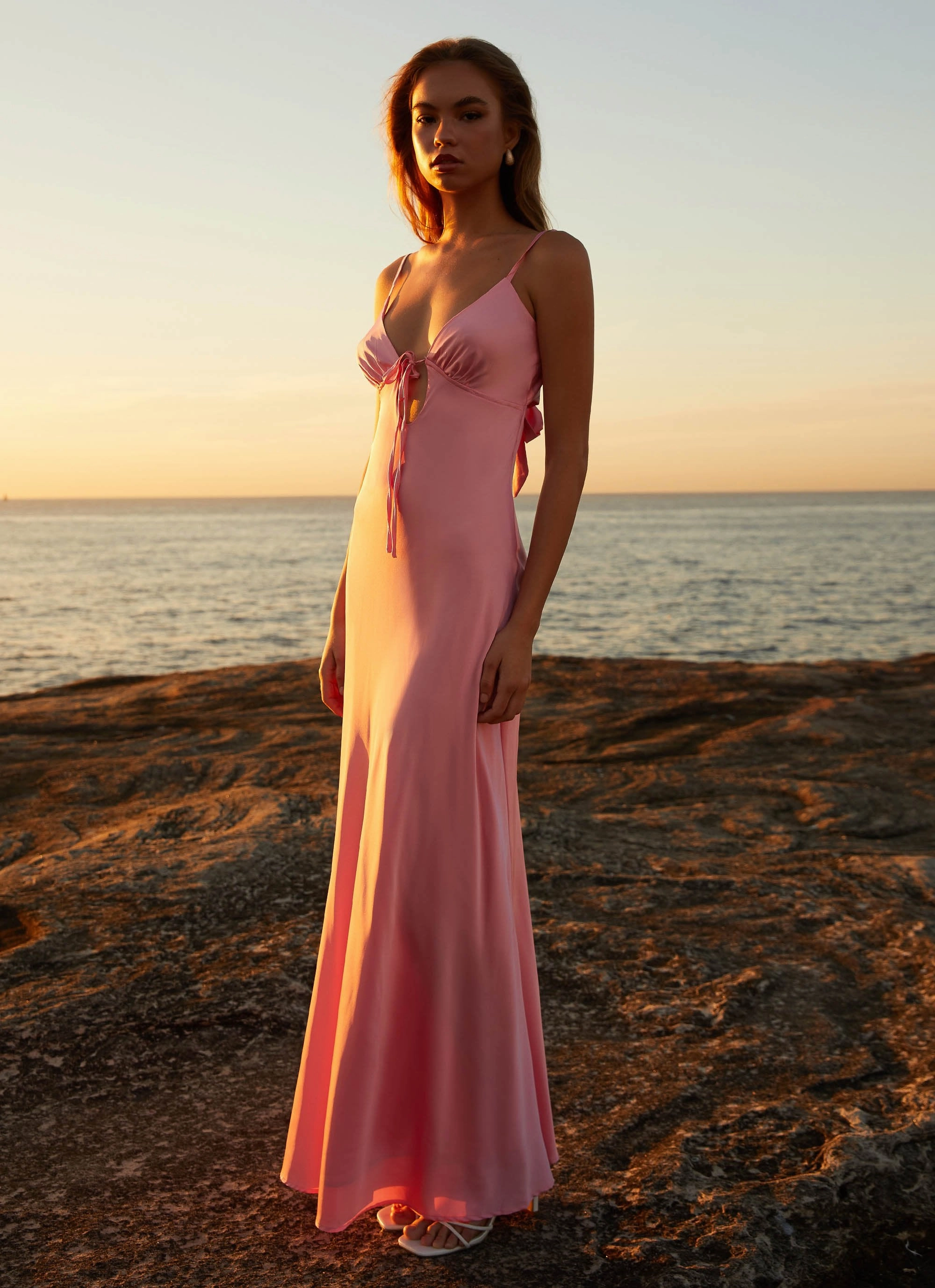 Soft Air Flora Satin Maxi Dress - Candy